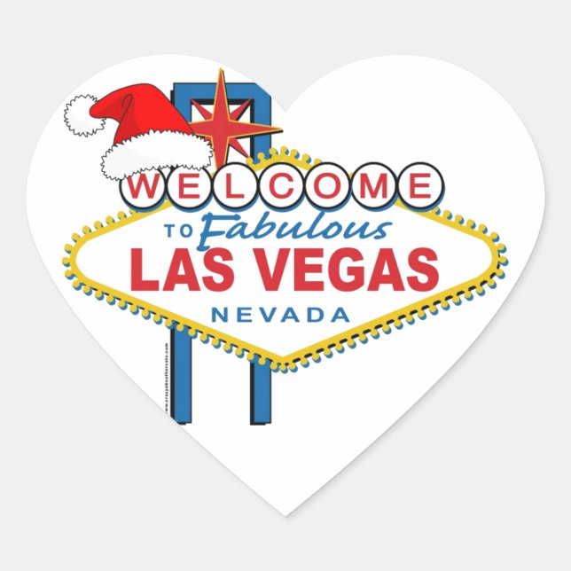 Welcome to Fabulous Las Vegas Christmas Heart Sticker (Front)
