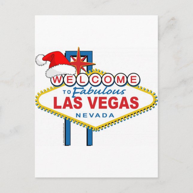 Welcome to Fabulous Las Vegas Christmas Holiday Postcard (Front)