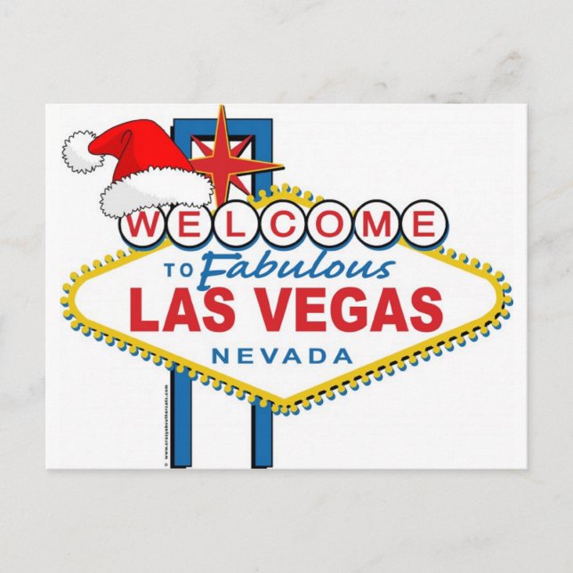 Welcome to Fabulous Las Vegas Christmas Holiday Postcard (Front)