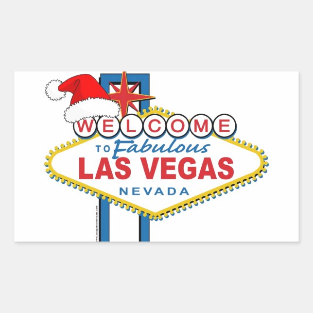 Welcome to Fabulous Las Vegas Christmas Rectangular Sticker (Front)