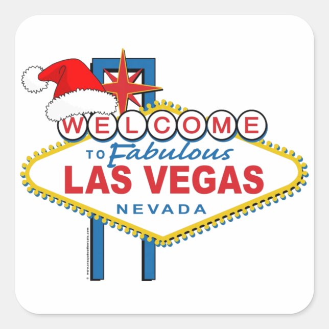 Welcome to Fabulous Las Vegas Christmas Square Sticker (Front)