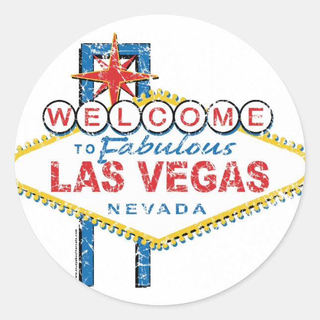 Welcome to Fabulous Las Vegas Classic Round Sticker (Front)