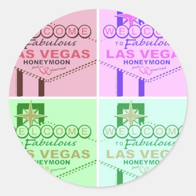 Welcome to Fabulous Las Vegas Honeymoon Classic Round Sticker (Front)