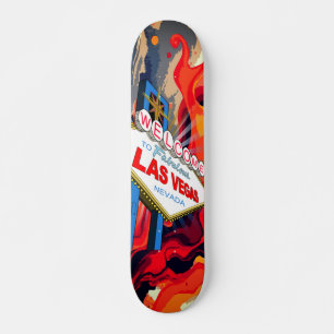 Welcome to Fabulous Las Vegas Nevada Sign Abstract Skateboard