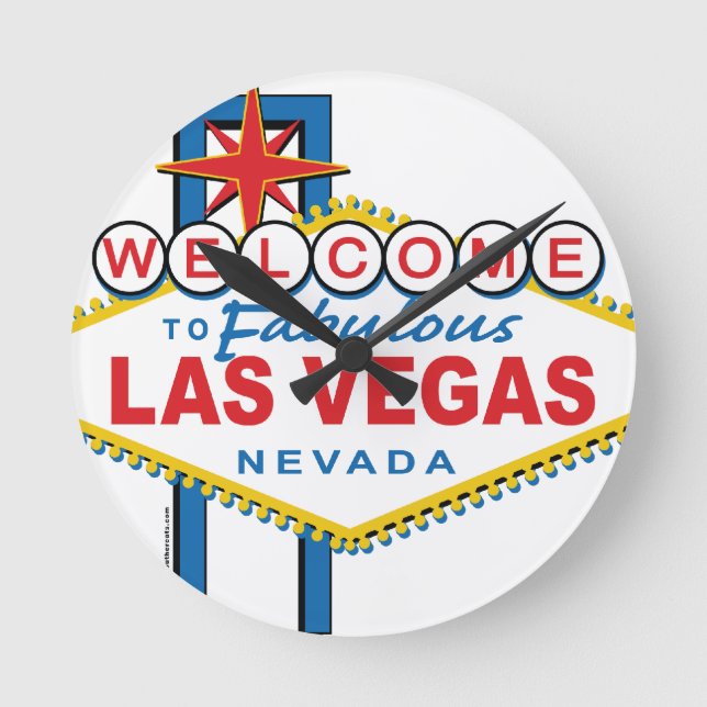 Welcome to Fabulous Las Vegas Round Clock (Front)