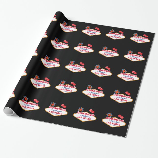 Welcome To Fabulous Las Vegas - Vegas Trip Wrapping Paper (Unrolled)