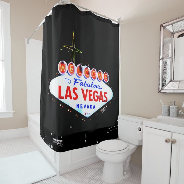 Welcome to Fabuous Las Vegas Nevada Sin City Shower Curtain (In Situ)