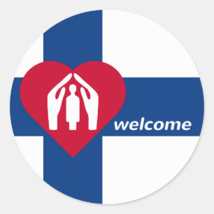 Welcome to Finland CC0846 Refugees Classic Round Sticker