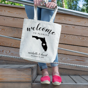 Welcome to Florida   State Silhouette Wedding Tote Bag