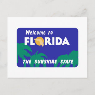 Welcome to Florida - USA Road Sign Postcard