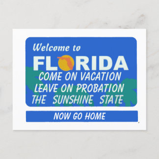 Welcome To Florida Vacation Probation Postcard