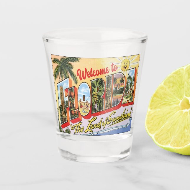 Welcome to Florida vintage  Shot Glass (Front)
