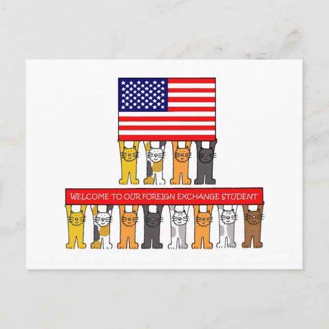 Welcome to Foreign Exchange Student in the USA Postcard (Front)
