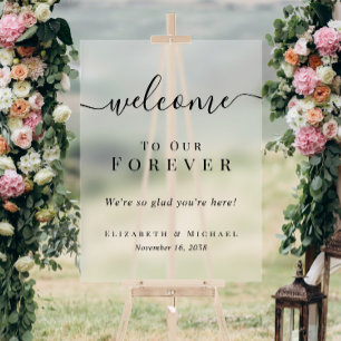 Welcome To Forever Wedding Frosted Acrylic Sign