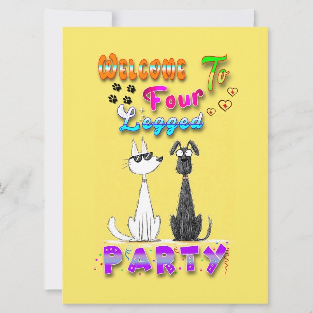 Welcome To Four Legged Party Announcement (Front)