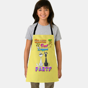 Welcome To Four Legged Party Apron
