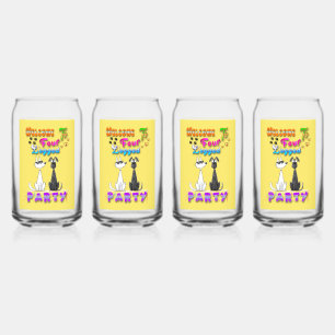 Welcome To Four Legged Party Can Glass