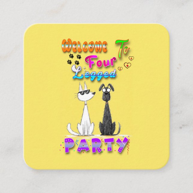 Welcome To Four Legged Party Discount Card (Front)