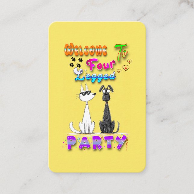 Welcome To Four Legged Party Discount Card (Front)