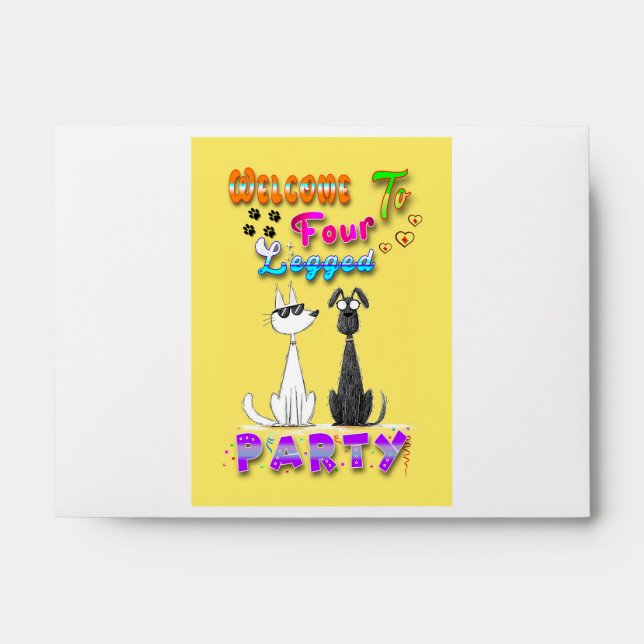 Welcome To Four Legged Party Envelope (Front)