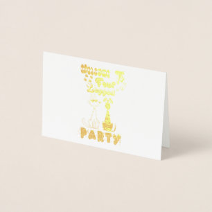 Welcome To Four Legged Party Foil Card