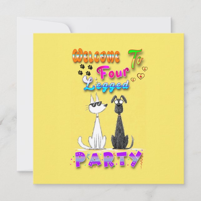 Welcome To Four Legged Party Holiday Card (Front)