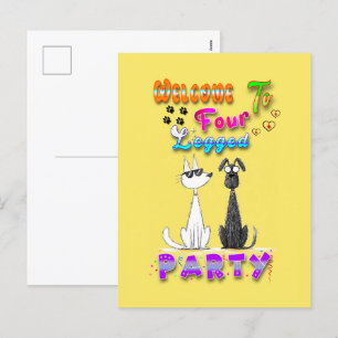 Welcome To Four Legged Party Holiday Postcard