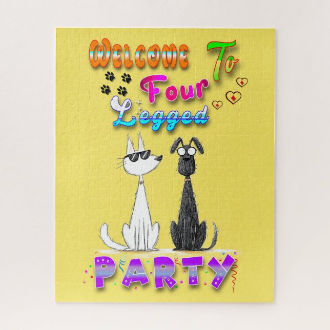 Welcome To Four Legged Party Jigsaw Puzzle (Vertical)
