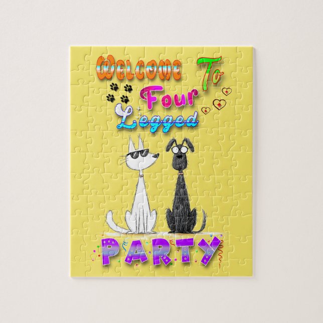 Welcome To Four Legged Party Jigsaw Puzzle (Vertical)