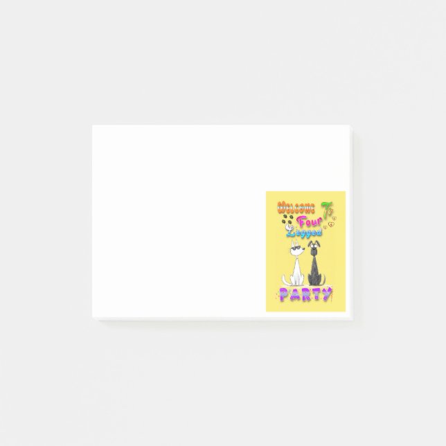 Welcome To Four Legged Party Post-it Notes (Front)