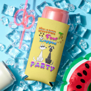 Welcome To Four Legged Party Seltzer Can Cooler