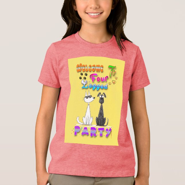 Welcome To Four Legged Party Tri-Blend Shirt (Front)
