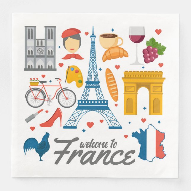 Welcome to France Napkin (Front)