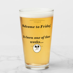 Welcome to Friday Mixed Drink Levels Novelty Glass