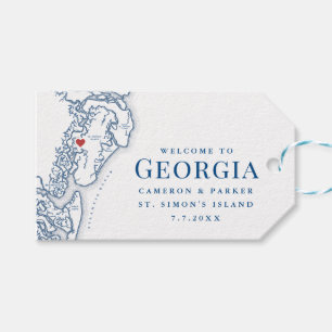 Welcome to Georgia Map Elegant Wedding Gift Tags