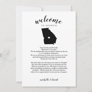 Welcome to Georgia   Wedding Letter & Itinerary