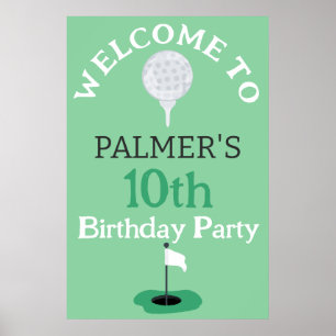 Welcome To Golfing Birthday Party Poster