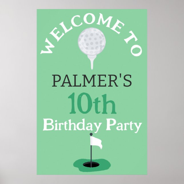 Welcome To Golfing Birthday Party Poster (Front)