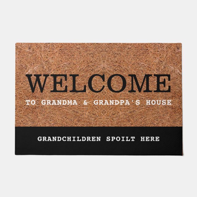 Welcome To Grandma & Grandpa's House Rustic Coir   Doormat (Front)
