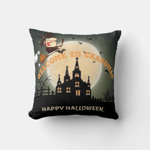 Welcome To Grandmas Halloween Witch Cushion