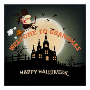 Welcome To Grandmas Halloween Witch Poster