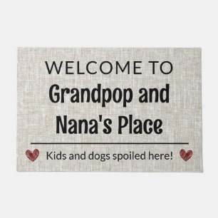 Welcome to Grandpop & Nana's Place Customisable Doormat