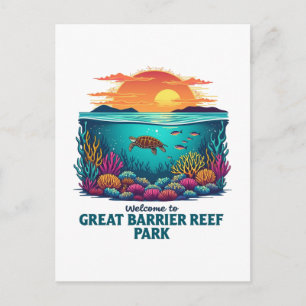 Welcome to Great Barrier Reef National Australian  Holiday Postcard