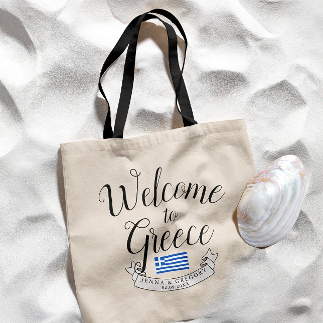 Welcome to Greece | Destination Wedding Favour Tote Bag (Creator Uploaded)