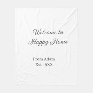 Welcome to home real estate house inauguration est fleece blanket
