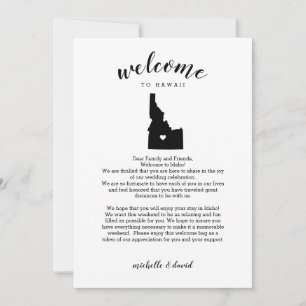 Welcome to Idaho   Wedding Letter & Itinerary