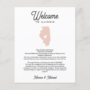 Welcome TO ILLINOIS Letter & Itinerary ANY COLOR