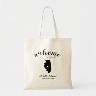 Welcome to Illinois   State Silhouette Wedding Tote Bag