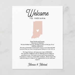 Welcome TO INDIANA Letter & Itinerary ANY COLOR