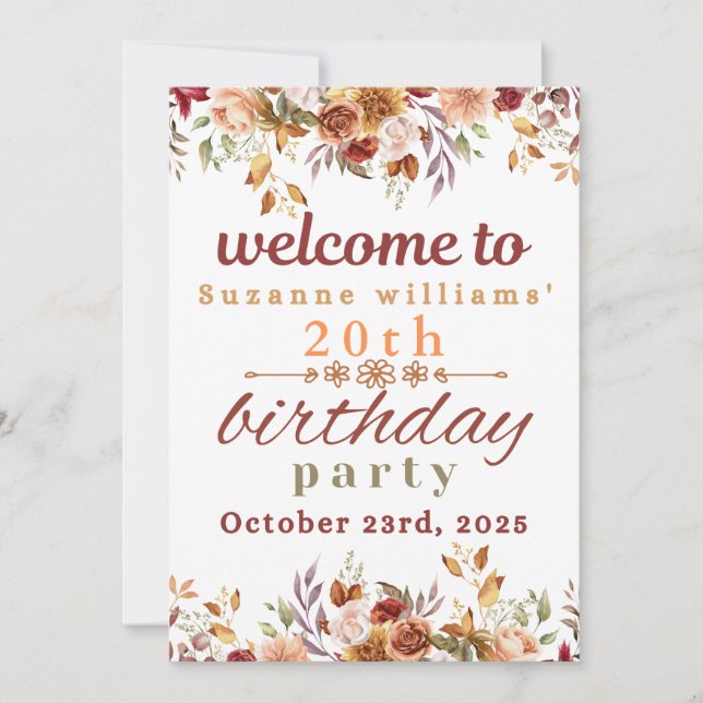 Welcome to invitation birthday party card  (Front)
